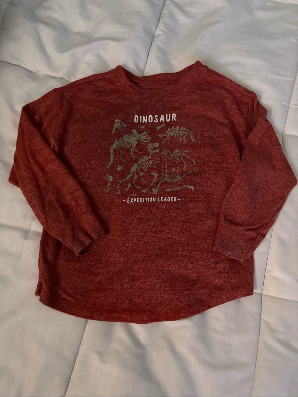 Garanimals Rust Red Dinosaur Skeleton Long Sleeve Tee